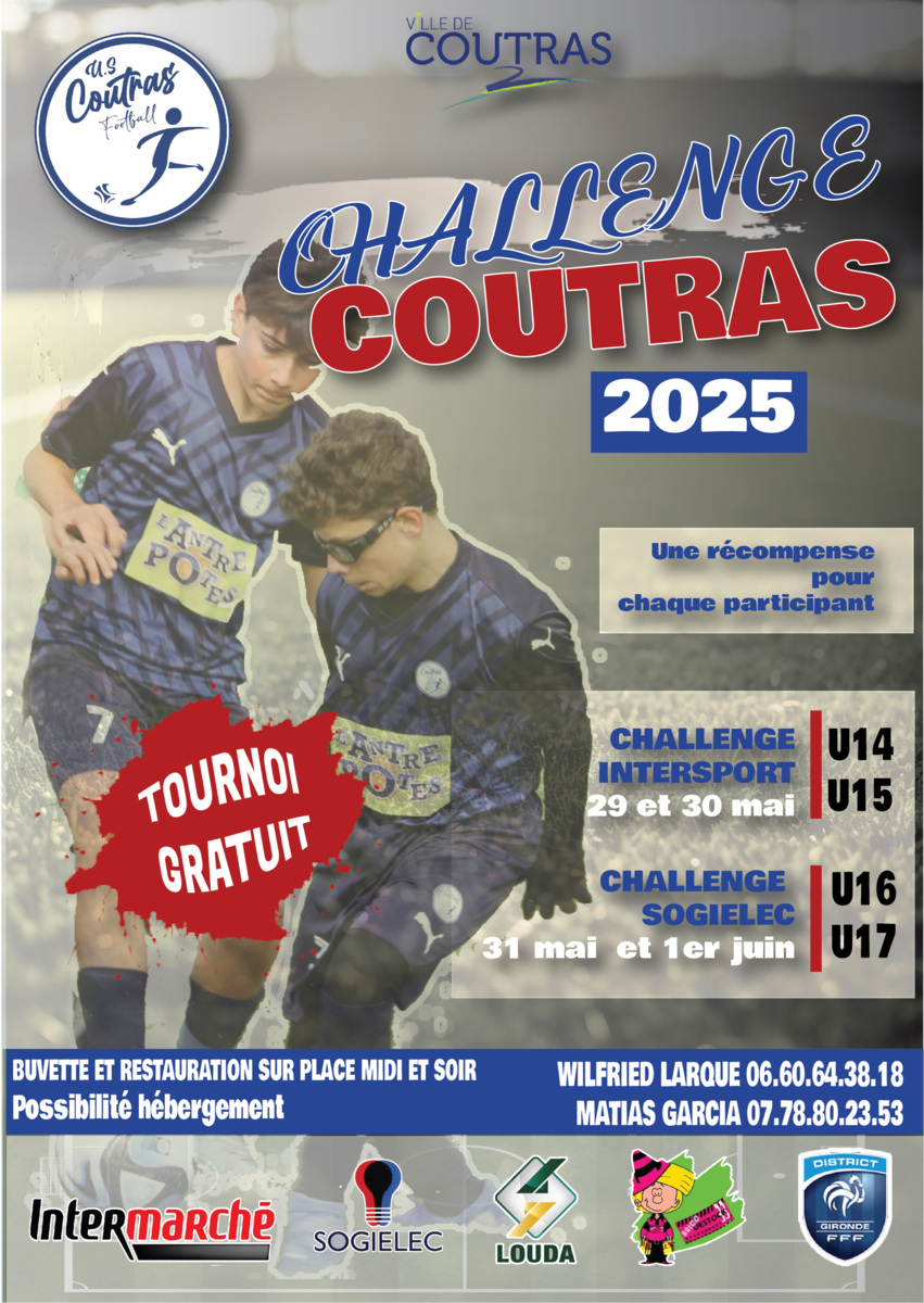 TOURNOI :  Challenge Coutras U14-15 et U16-U17