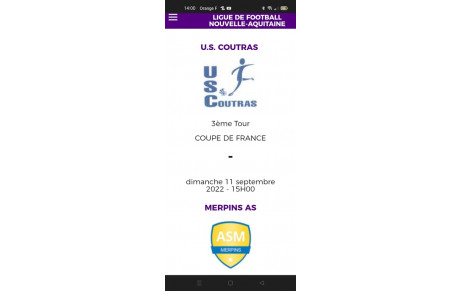 Coupe de France: Encore un beau challenge Dimanche 11 septembre 15H à Coutras